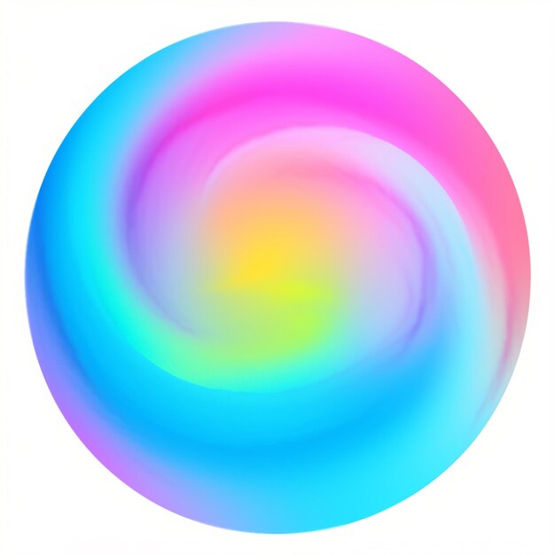 un primer plano de un objeto circular colorido con un fondo blanco ai generativo