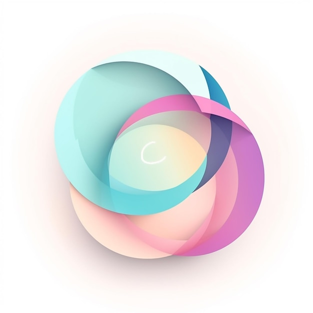 un primer plano de un objeto circular colorido con un fondo blanco ai generativo