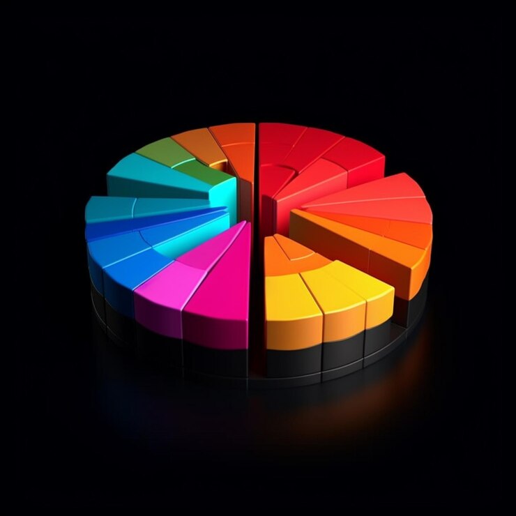 Foto un primer plano de un objeto circular colorido en una superficie negra generativa ai