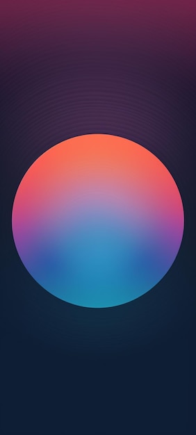 un primer plano de un objeto circular con un fondo azul y rosa ai generativo