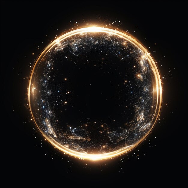 un primer plano de un objeto circular con un fondo negro