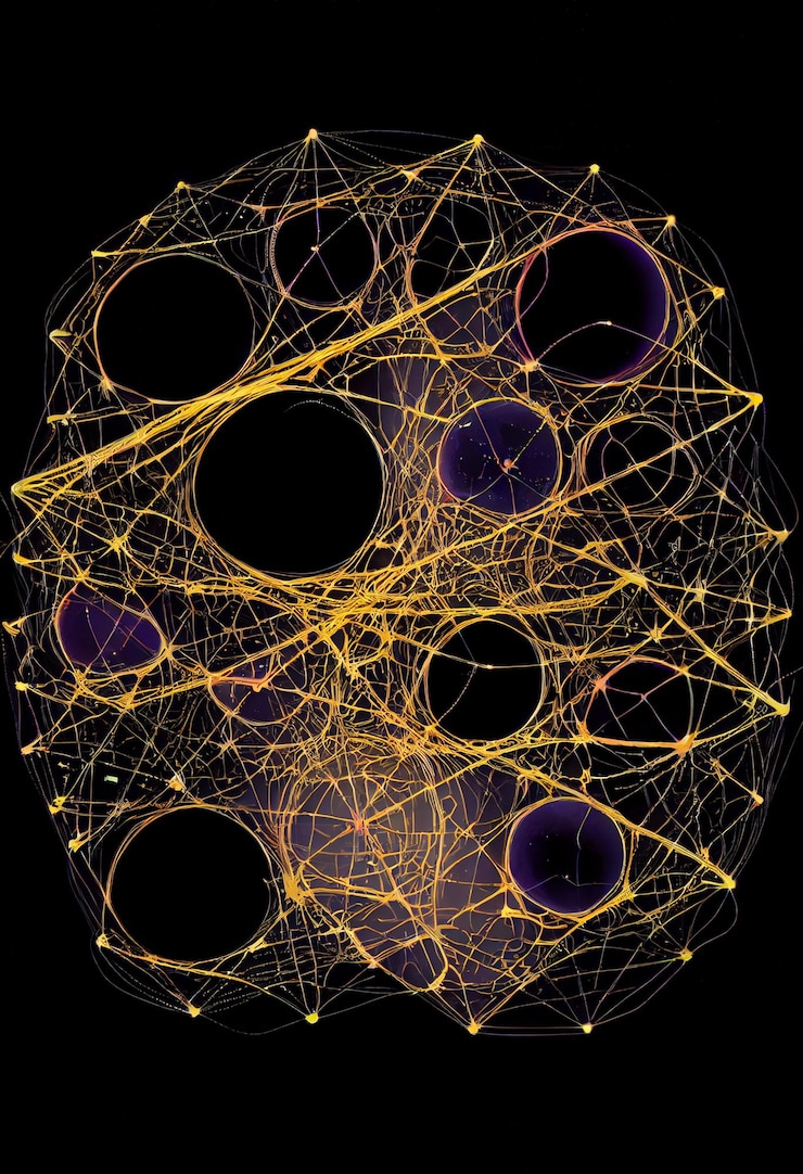 Foto primer plano de un objeto circular con muchos círculos de diferentes colores ai generativo