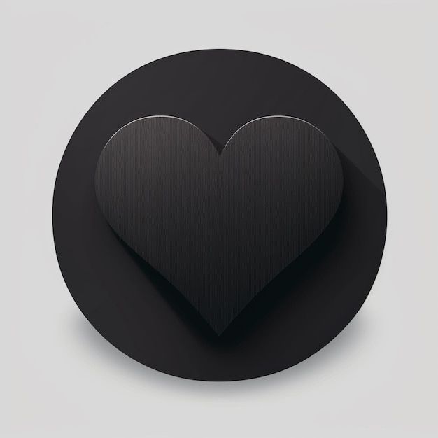 un primer plano de un objeto en forma de corazón en un círculo negro generativo ai