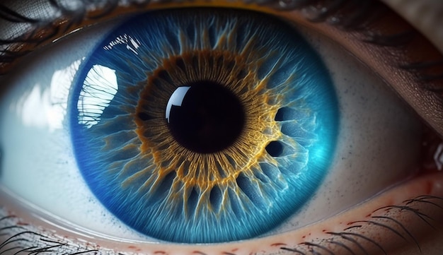 Un primer plano de un ojo azul