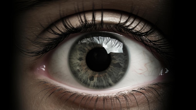Primer plano de un ojo de una chica con el estilo de John Wilhelm