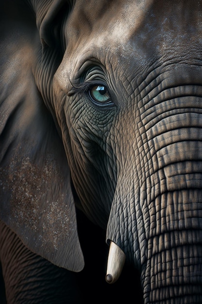 Un primer plano del ojo de un elefante