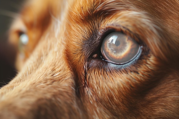 Foto primer plano del ojo del golden retriever