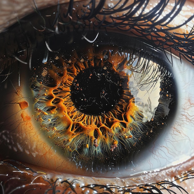 un primer plano de un ojo humano con la palabra iris en él