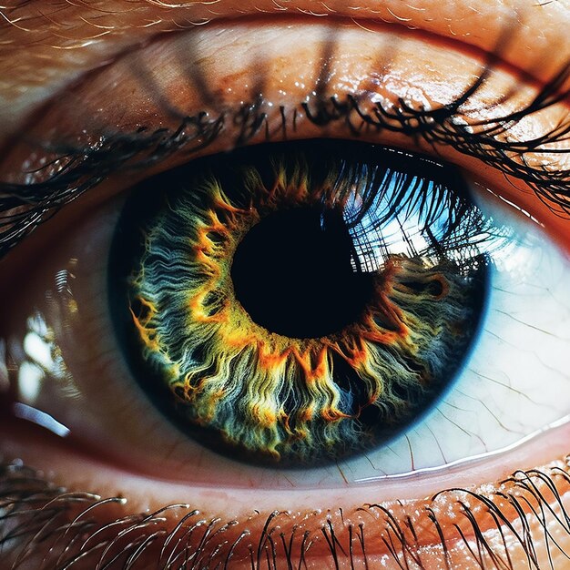 Un primer plano de un ojo humano con la palabra ojo en él