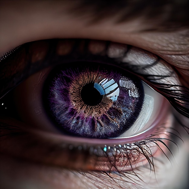 Un primer plano del ojo humano Primer plano de la asombrosa pupila