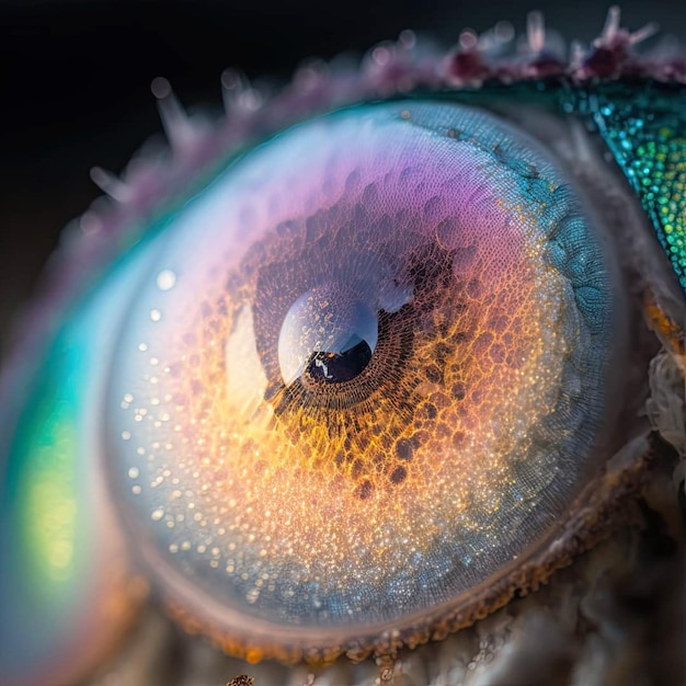 Un primer plano del ojo de un insecto