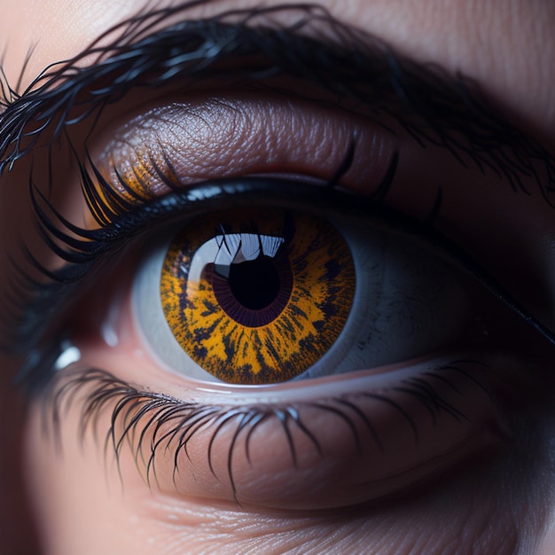 Primer plano del ojo de la mujer foto macro del ojo de la mujer IA generativa