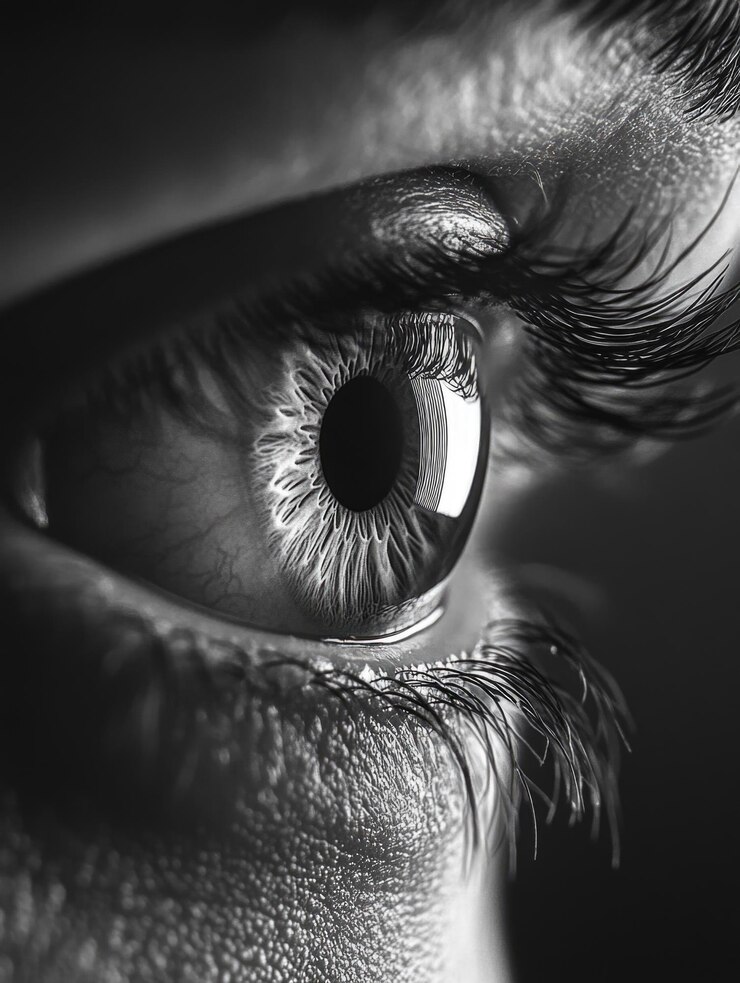 Un primer plano de un ojo con reflejo
