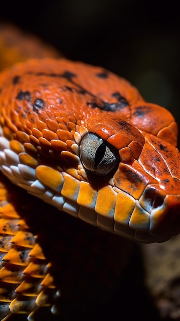 Un primer plano del ojo de una serpiente