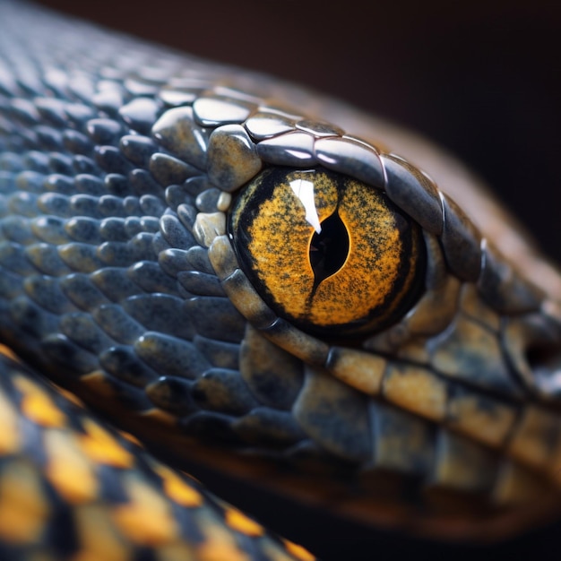 Un primer plano del ojo de una serpiente