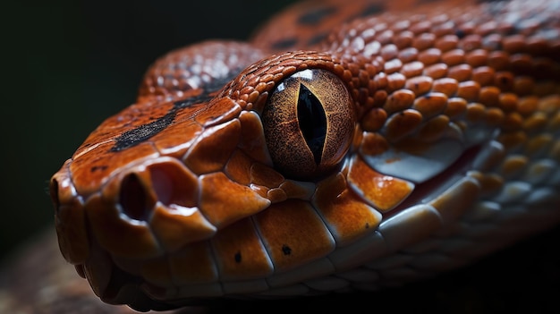 Un primer plano del ojo de una serpiente