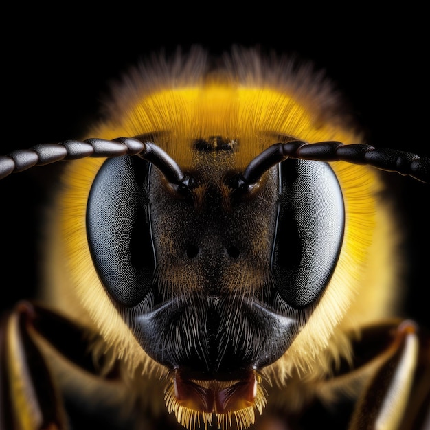 Un primer plano de los ojos de una abeja