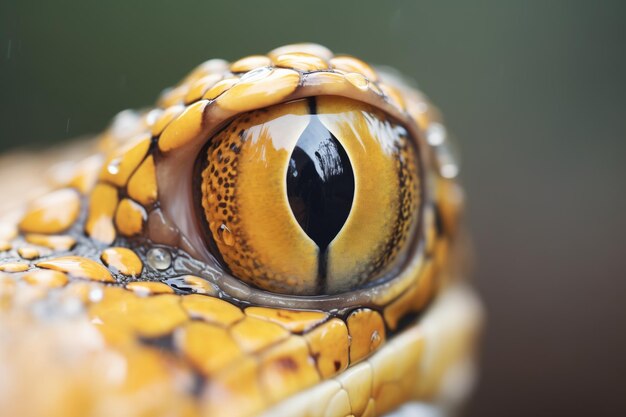 Foto primer plano de los ojos y las escamas de la mamba