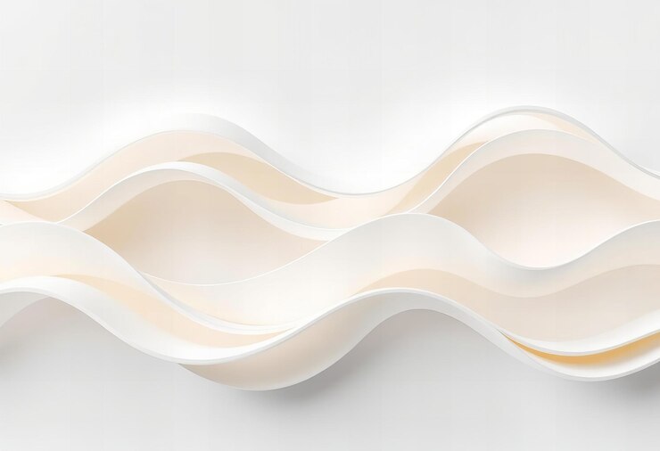 Primer plano de ondas de papel blanco tridimensionales