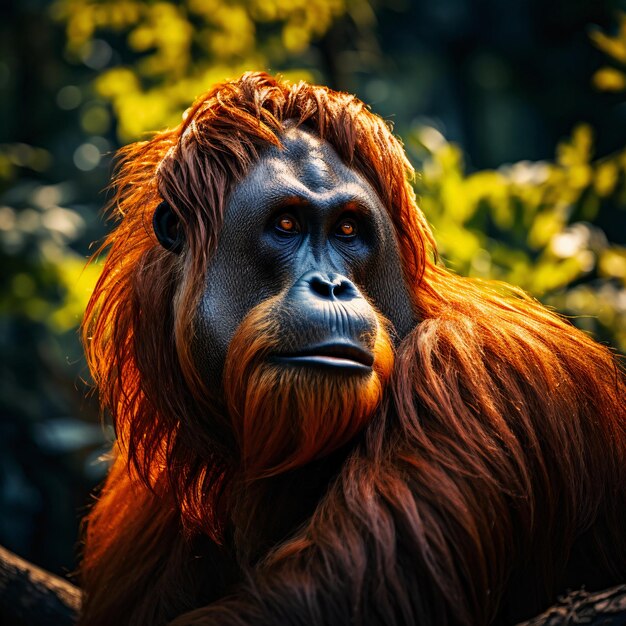 Foto un primer plano de un orangután