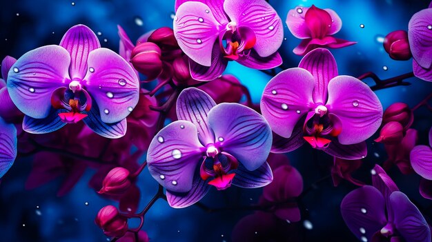 Foto un primer plano de una orquídea exótica de colores vibrantes