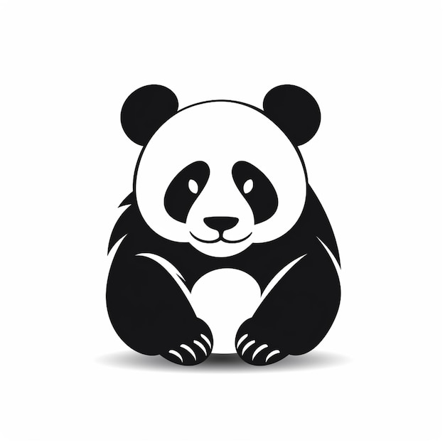 Un primer plano de un oso panda sentado en una superficie blanca generativa ai