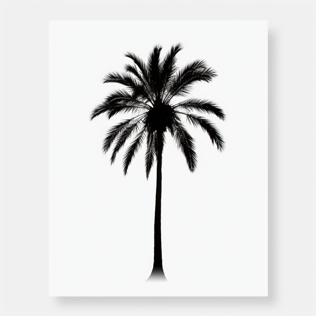 un primer plano de una palmera con un fondo blanco