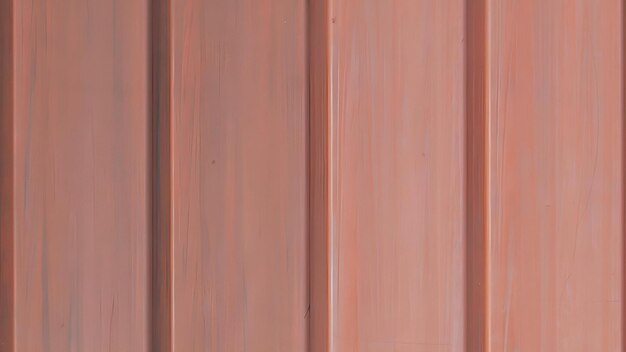 Un primer plano de un panel de metal vertical texturizado con un tono rojizo que muestra un diseño industrial simple