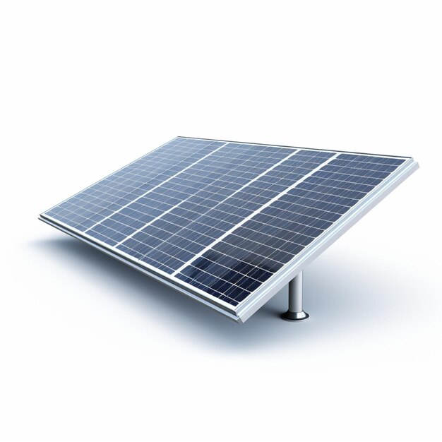 un primer plano de un panel solar sobre una superficie blanca ai generativa