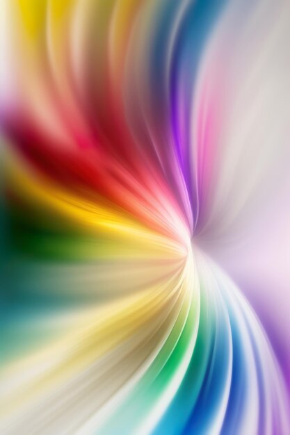 Un primer plano de la pantalla de un teléfono celular con un fondo de colores pastel y un diseño curvo Colores del arco iris sobre un fondo blanco Enfoque selectivo IA generativa