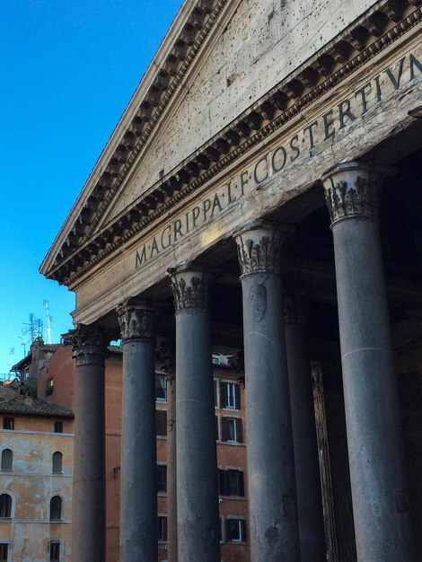 Foto primer plano del panteón de roma, italia