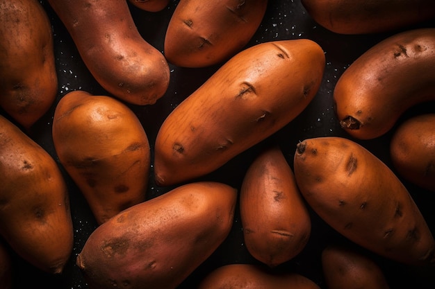 Un primer plano de papas rojas