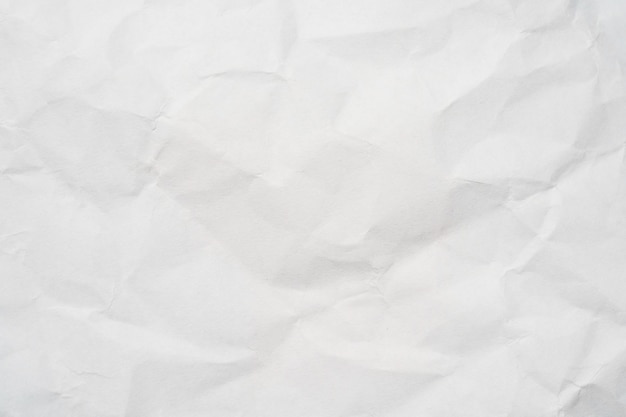 Primer plano de papel arrugado blanco para fondo de textura