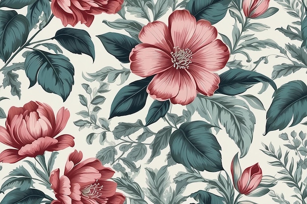 Un primer plano del papel tapiz de diseño floral