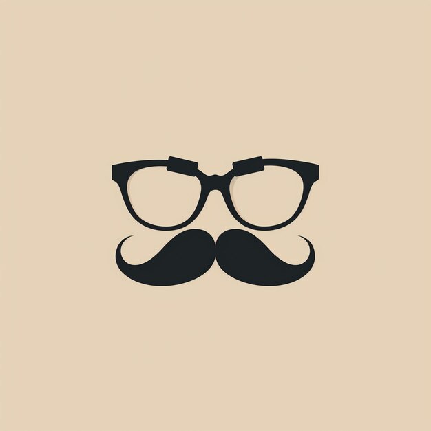 un primer plano de un par de gafas con un bigote en él