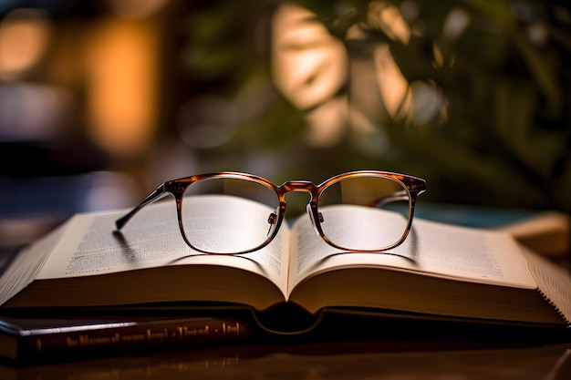 primer plano de un par de gafas en un libro