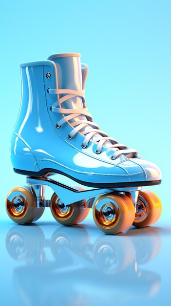 Foto un primer plano de un par de patines con ruedas generativas ai