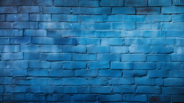 Foto primer plano de una pared de ladrillos en colores azules