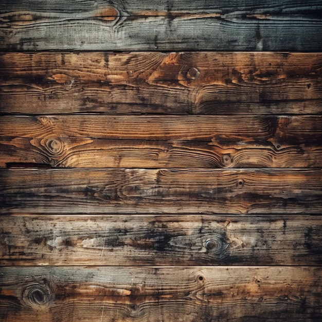 Un primer plano de una pared de madera con una mancha muy oscura generativa ai