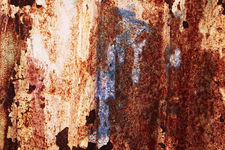 Foto primer plano de una pared metálica oxidada