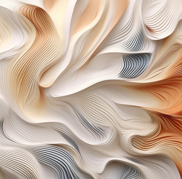 un primer plano de una pared con un montón de diferentes ondas de color generativo ai