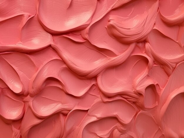 Un primer plano de una pared rosa con mucha pintura sobre ella ai generativo