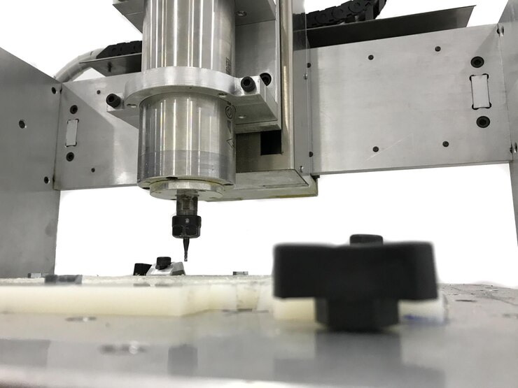 Foto primer plano de una parte de la máquina en la fábrica