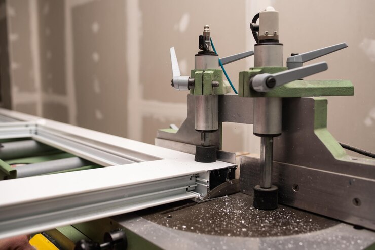Foto primer plano de la parte de la máquina