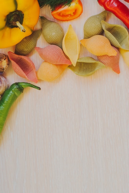 Primer plano de pasta vegetal sin gluten