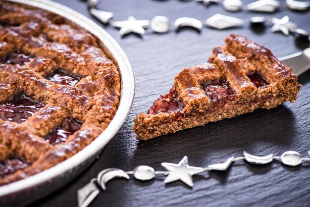 Foto un primer plano del pastel de navidad