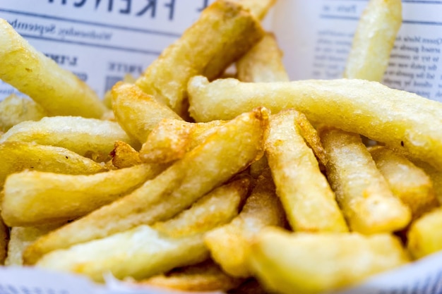 Foto primer plano de las patatas fritas