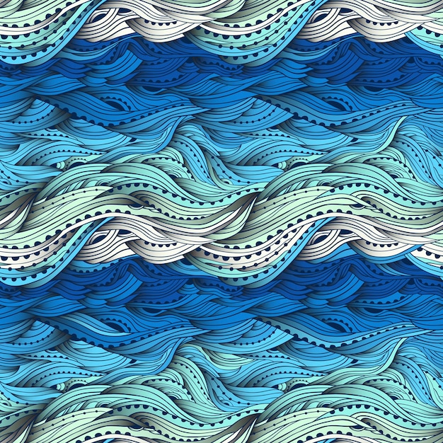 un primer plano de un patrón abstracto azul y blanco