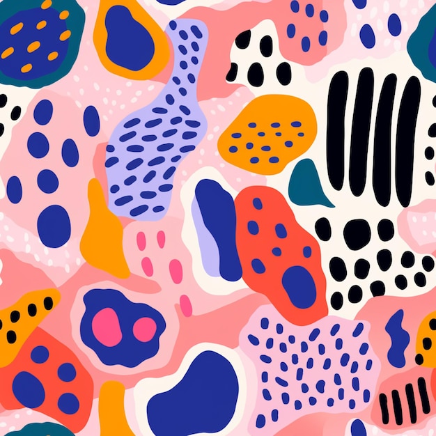 un primer plano de un patrón abstracto colorido con puntos y formas generativas ai