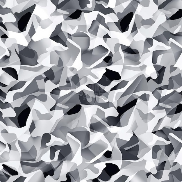un primer plano de un patrón de camuflaje con colores en blanco y negro generativo ai